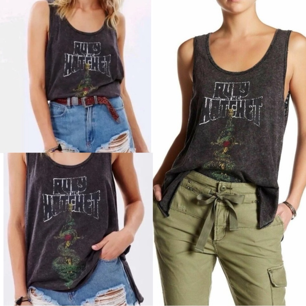 Free people we the free bury the hatchet ruby Graphic Tank Top oversized m